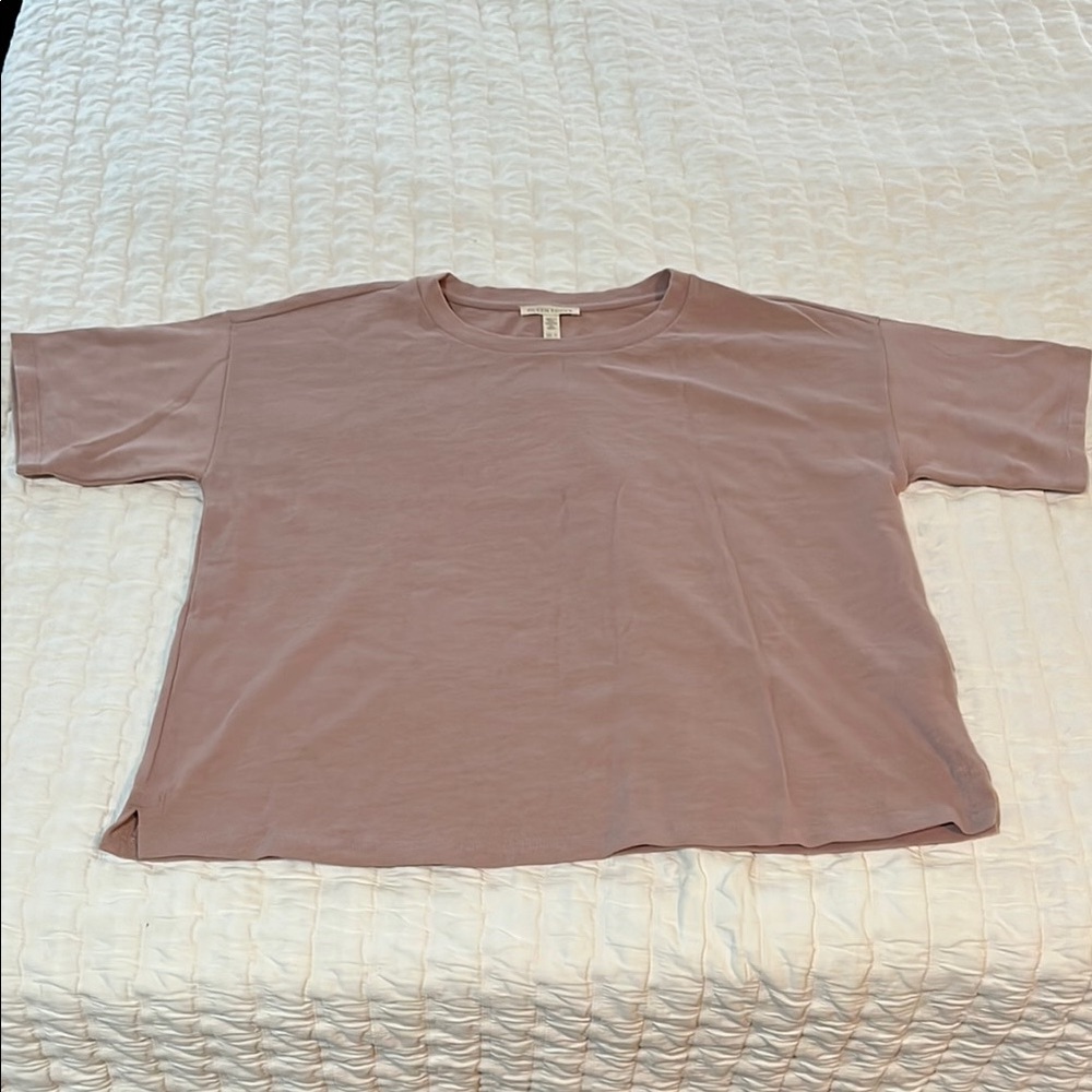 Eileen Fisher Opal Cozy Organic Cotton Slub Tee XS NWT